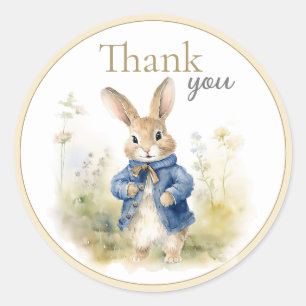 Peter The Rabbit Watercolor Birthday Classic Round Sticker