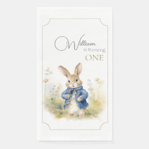 Peter The Rabbit Watercolor Birthday Napkin