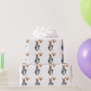 Peter the rabbit with balloons wrapping paper