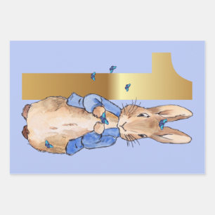 Peter the Rabbit with Blue Butterflies  Wrapping Paper Sheet