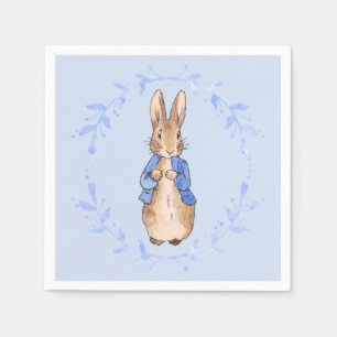 Peter the Rabbit with blue leaf wreath Napkin