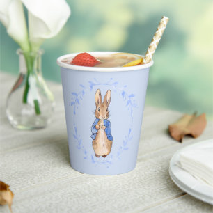 Peter the Rabbit with blue leaf wreath Paper Cups