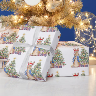 Peter the Rabbit with Christmas tree Wrapping Paper