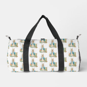 Peter the rabbit with garden tools duffle bag
