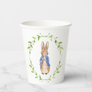 Peter the Rabbit with Green leaf Wreath Paper Cups