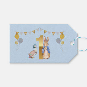 Peter the Rabbit with Jemima First Birthday Gift Tags