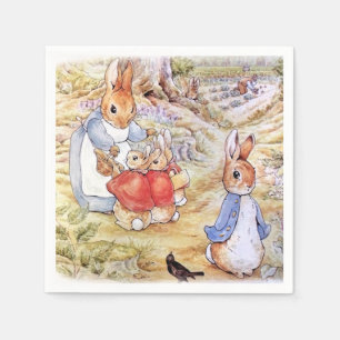 Peter the Rabbit with Josephine Bunny in the Woods Napkin