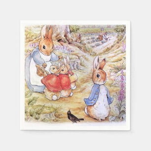 Peter the Rabbit with Josephine Bunny in the Woods Napkin