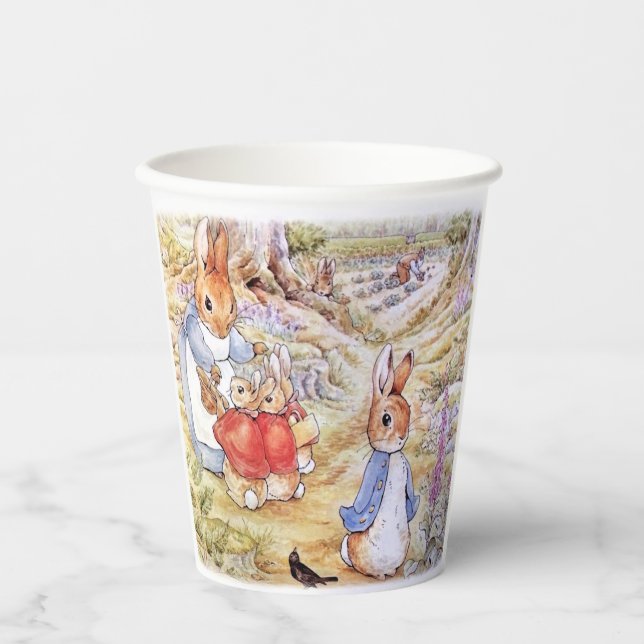 Peter the Rabbit with Josephine Bunny in the Woods Paper Cups (Front)