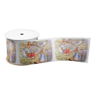 Peter the Rabbit with Josephine Bunny in the Woods Satin Ribbon
