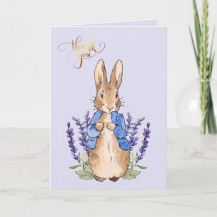 Peter the rabbit with lavender thank you card