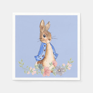 Peter the Rabbit with Pink Floral Wreath Napkin
