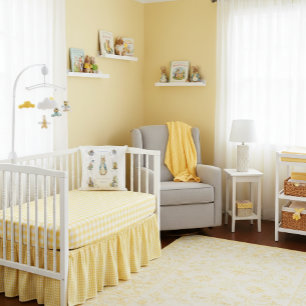 Peter the Rabbit Yellow Gingham Birth Stats Throw Pillow