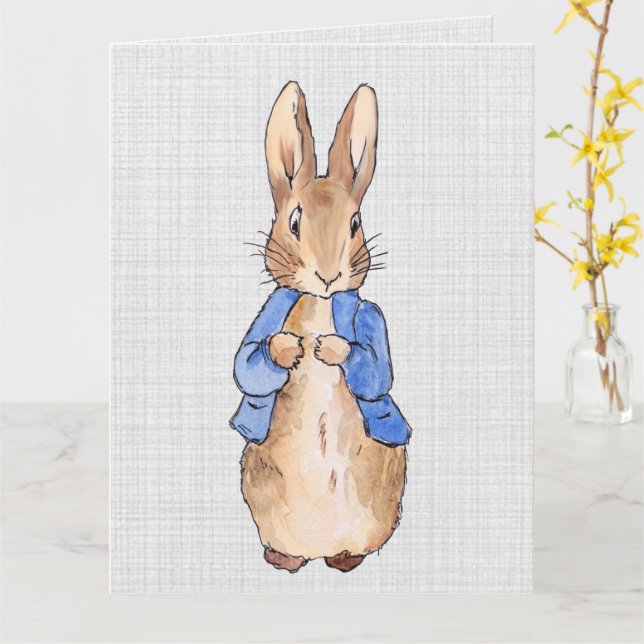 Peter with a Gray Linen background Card (Yellow Flower)