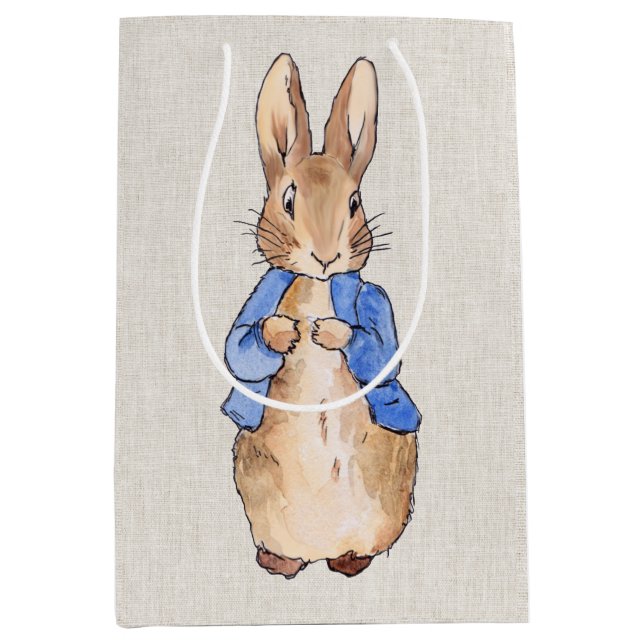 Peter with Beige Linen Background Medium Gift Bag (Front)