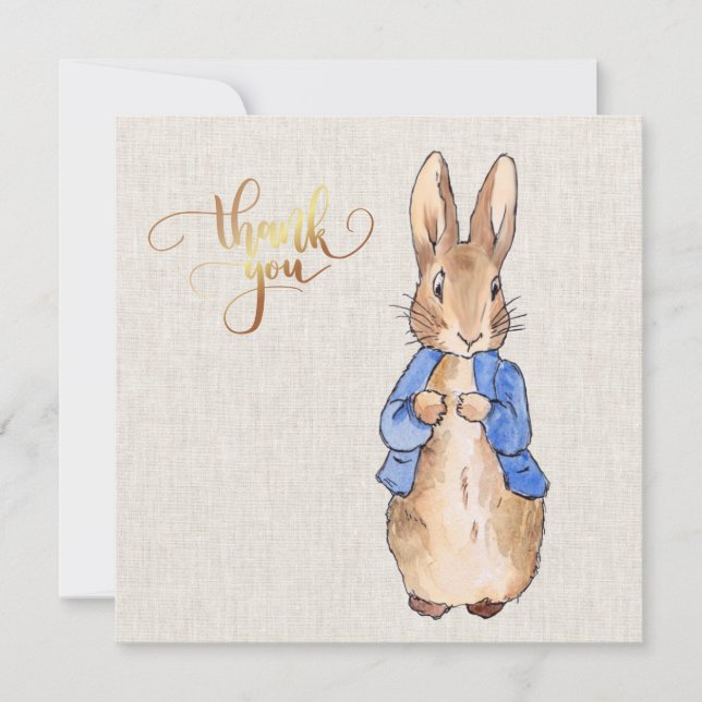 Peter with Beige Linen Background  Thank You Card (Front)