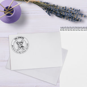 Peterbald Cat Family Return Address  Rubber Stamp