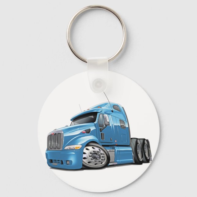Peterbilt Lt Blue Truck Keychain (Front)