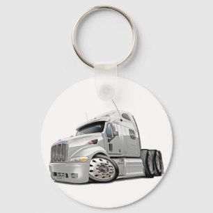 Peterbilt White Truck Keychain