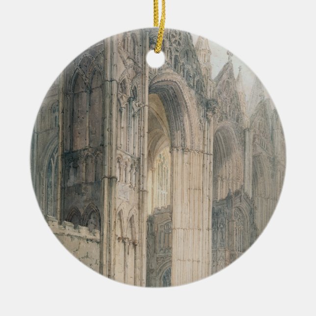 Peterborough Cathedral (w/c on paper) Ceramic Ornament (Front)