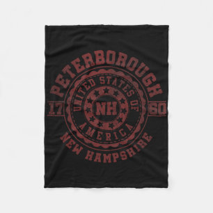 Peterborough Nh New Hampshire Vintage City Apparel Fleece Blanket