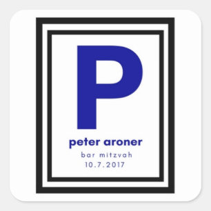 peter's bar mitzvah square sticker