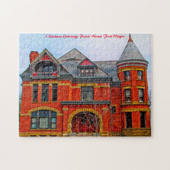 Peters House Fort Wayne - Christmas Greetings Jigsaw Puzzle (Horizontal)