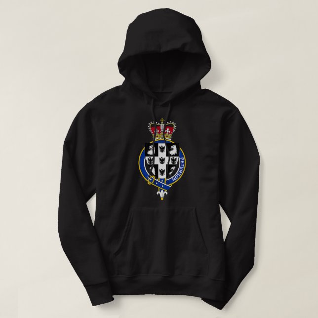 Peterson Coat of Arms  Family Crest  Hoodie (Design Front)