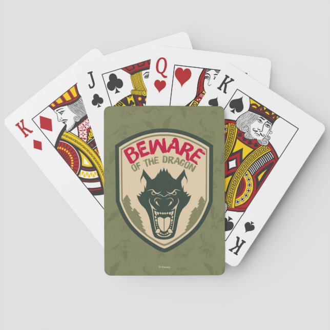 Pete's Dragon | Beware of the Dragon Badge Playing Cards (Back)