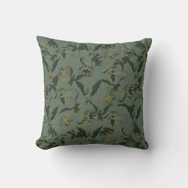 Pete's Dragon | Green Dragon Pattern Throw Pillow (Front)
