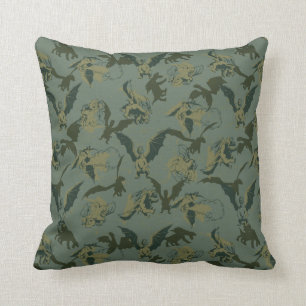 Pete's Dragon Green Dragon Pattern Throw Pillow
