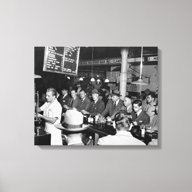 Pete's Lunch Counter, 1950 Canvas Print (Front)