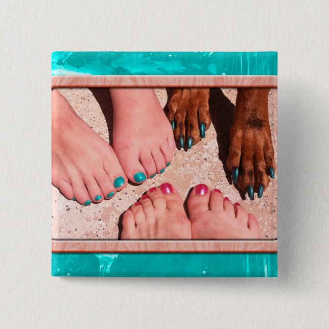 Peticure - Pedicure Spa Day 2 Inch Square Button (Front)