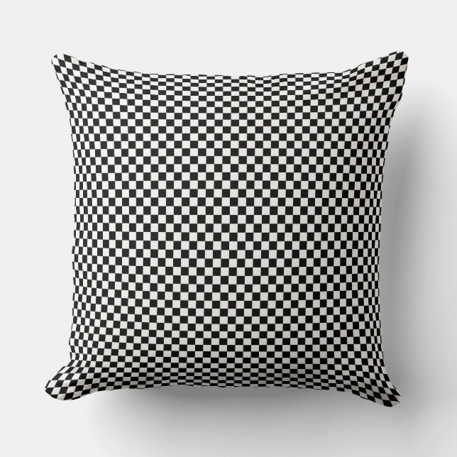 Petit À damiers Coussin noir et blanc Mini chèque (Recto)