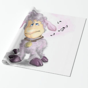 Petit agneau avec Bell enveloppement Papier cadeau