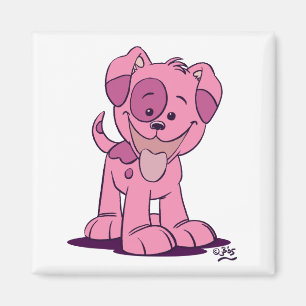 Petit aimant de chiot rose
