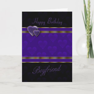 petit ami carte anniversaire design moderne, viole