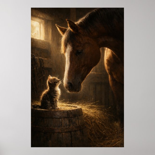 Petit Ami | Cheval & Chat | Affiche (Devant)