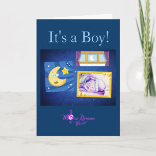 Petit ange dormant C'est un garçon ! Carte de vœux