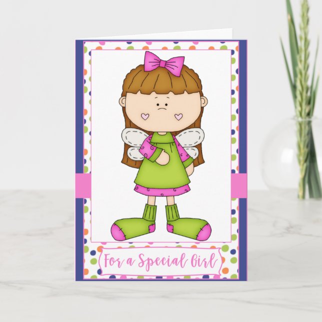 Petit ange pour une fille spéciale - Carte d'anniv (Devant)