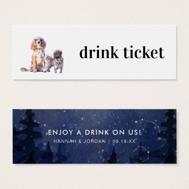 Petit animal personnalisé | Billet de boisson Mari (Devant & derrière)