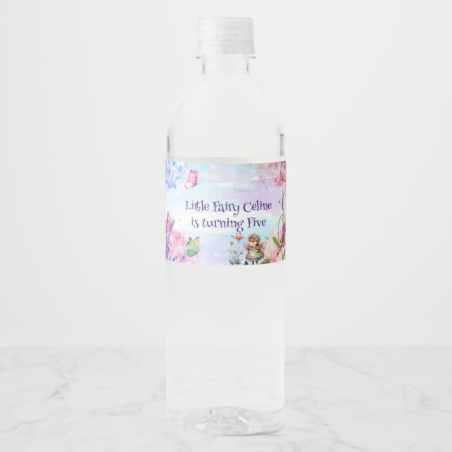 Petit anniversaire fée étiquette de bouteille d'ea (Devant)