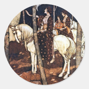 Petit autocollant de chevaux blancs