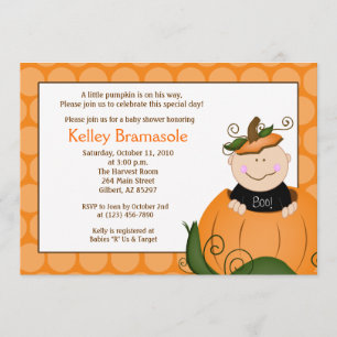 Petit Baby shower Citrouille 5x7 Invitation