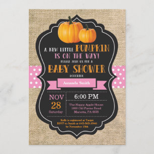 Petit Baby shower Citrouille Invitation Carte Burl