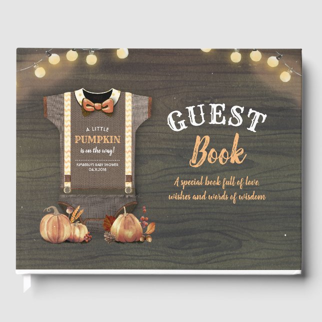 Petit Baby shower Citrouille Rustic Fall Livre d'i (Recto)