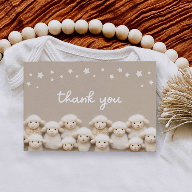 Petit Baby shower d'agneau Carte de remerciements  (Little Lamb Baby Shower Thank you card)