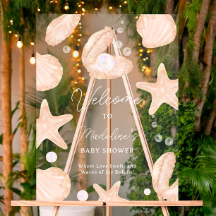 Petit baby shower de perles de mer agréable accuei