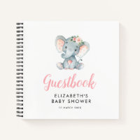 petit baby shower d'éléphant livre d'or