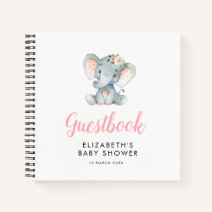 petit baby shower d'éléphant livre d'or
